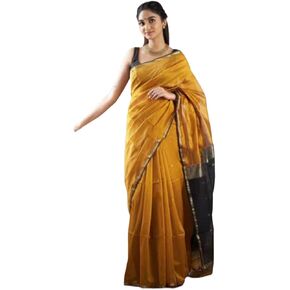 ساري نسائي من مزيج القطن مع عمل زاري وقطعة بلوزة غير مخيطة in Kuwait