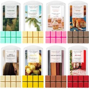 SCENTORINI Wax Melts Wax Cubes, Scented Wax Melts for Wax Warmer, Sea Breeze, Lavender, Linen, Winds in Summer, Cherry, Espresso, Raspberry & Cinnamon, Blush Peony 8 x 2.5 oz