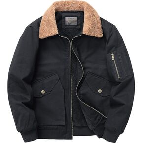 سترة LOUECHY للرجال من القطن المغسول العسكري مبطنة بصوف الشيربا، سترة سميكة ودافئة للشتاء in Kuwait