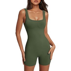 AUTOMET Women's Sexy Bodysuit Workout Rompers One Piece Summer Outfits Shorts Jumpsuits Gym Yoga Fashion Clothes 2024