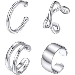 ChicSilver Ear Cuff Earrings Set 925 Sterling Silver Non Piercing (with Gift Box)