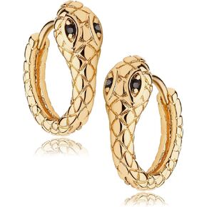 FETTERO Snake Huggie Earrings 14K Gold Plated Hoop Sleeper Earrings for Women Snake Earrings Dainty Hypoallergenic Earrings Jewelry