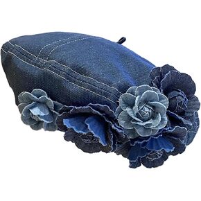 Women Beret Hat Painter Hat Costume Hat Denim Cap for Spring Camping Fall Festival