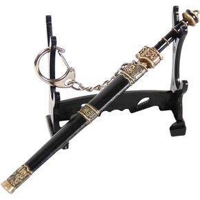 Mini Katana Mini Sword With Plastic Stand Samurai Sword Metal Weapon Model Toy Katana Anime Swords Keychain