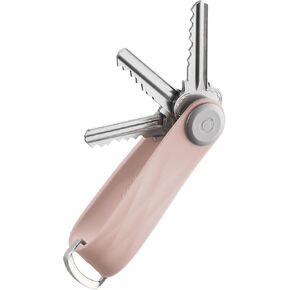 Orbitkey New Active Key Organizer Lite w/updated D-Ring | Weather Resistant, Stainless Steel Locking Mechanism (Dusty Pink)