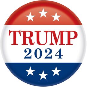 Beistle 10-Pack Donald Trump 2024 Republican Candidate Buttons, 2"-Presidential Accessories for Political Rallies, Events, Campaigns and Patriotic Party Favors, Multi