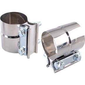 ZFBB 2.5" Lap Joint Band Clamp Exhaust Clamps Pipe Parts Stainless Steel 2Pcs