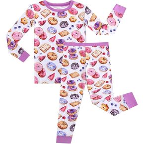 Toddler Boys Girls Clothes-Viscose Made from Bamboo, Long Sleeve Top and Pants Set, Soft 2Pcs Kid Outfit