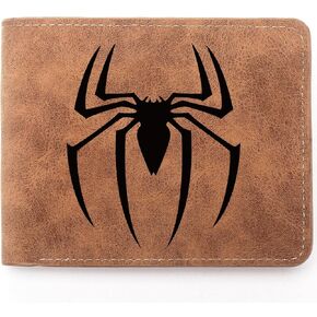 Spider Wallet for Men,Engraved Personalized Leather Wallet,Superhero Gifts For Teen Boy Birthday Gift,Christmas Gifts (Spider)