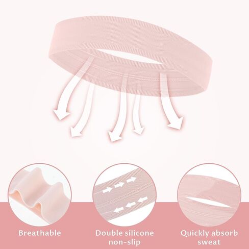 6Pcs Sport Headbands for Women 1.6inch Stretchy Running Headbands，Workout Headbands for Women Non Slip Soft Cotton Sweat Bands Headbands for Daily Workout Running Sports in Saudi Arabia