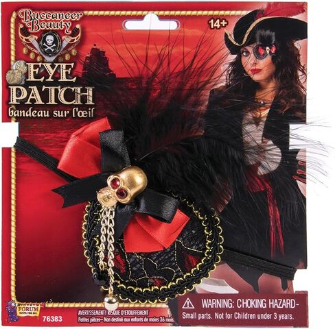 Forum Novelties Women's Super DLX Pirate Eye Patch, red, Standard in Saudi Arabia