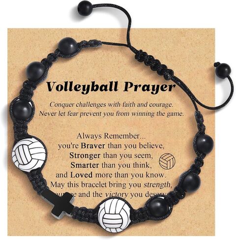 Leyung Football Baseball Basketball Soccer Volleyball Cross Bracelet, Gifts for Teens Boys Girls on Easter Christmas Birthday Graduation Valentines Day in Kuwait