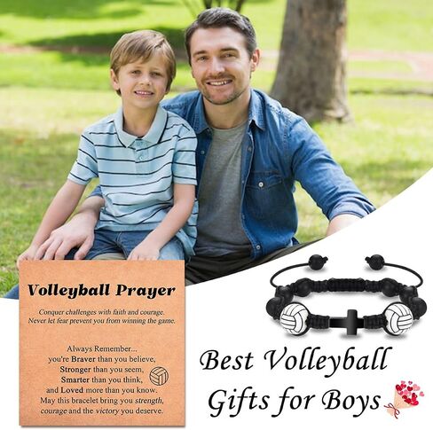 Leyung Football Baseball Basketball Soccer Volleyball Cross Bracelet, Gifts for Teens Boys Girls on Easter Christmas Birthday Graduation Valentines Day in Kuwait