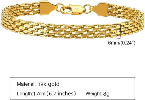 14K Gold Cuban Chain Unisex Hip Hop 18K Gold Mesh Bracelet Valentine's Day Gift in Saudi Arabia
