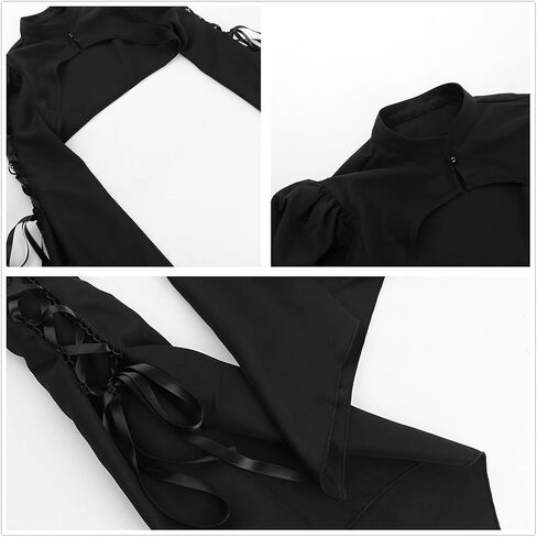 Gothic Bolero Shrug Tops Women Goth Bell Long Sleeve Crop Top in Saudi Arabia