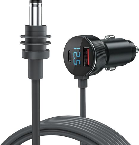 for Starlink Mini Power Cable, 12V-48V Cigarrete Lighter Adapter with Digital Display DC Car Charger Power Cable Waterproof for Starlink Mini 3M/10Ft, Gray in Saudi Arabia
