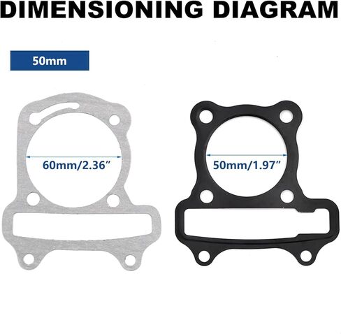 Minho GY6 50 مللي متر/1.97 "مجموعة حشية اسطوانة مناسبة للسكوتر الصيني الدراجة ATV Go Kart GY6 4 السكتة الدماغية 139QMA 139QMB GY6 100cc المحرك in Kuwait
