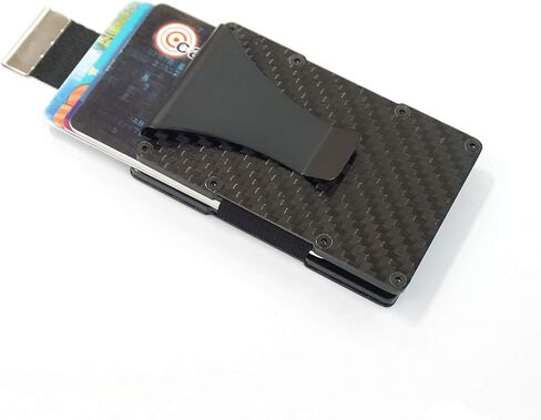 Minimalist RFID Carbon Fiber Wallets, Carbon Fiber Card Holder with Pull Up Tab, Carbon Fiber Wallet with Money Clip | RFID Blocking | Slim, Compact, Minimalist Cash and Credit Card Holder for Men | in Saudi Arabia
