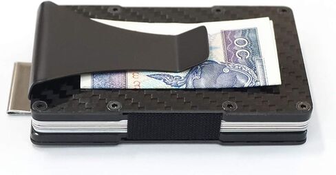 Minimalist RFID Carbon Fiber Wallets, Carbon Fiber Card Holder with Pull Up Tab, Carbon Fiber Wallet with Money Clip | RFID Blocking | Slim, Compact, Minimalist Cash and Credit Card Holder for Men | in Saudi Arabia