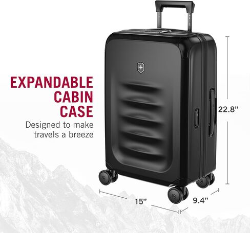 Victorinox Spectra 3.0 Frequent Flyer Plus Carry-On - Modern Hardside Carry-On Luggage - Rolling Suitcase with Spinner Wheels - Holds Travel Accessories - 45 Liters, Black in Kuwait