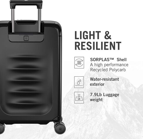 Victorinox Spectra 3.0 Frequent Flyer Plus Carry-On - Modern Hardside Carry-On Luggage - Rolling Suitcase with Spinner Wheels - Holds Travel Accessories - 45 Liters, Black in Kuwait