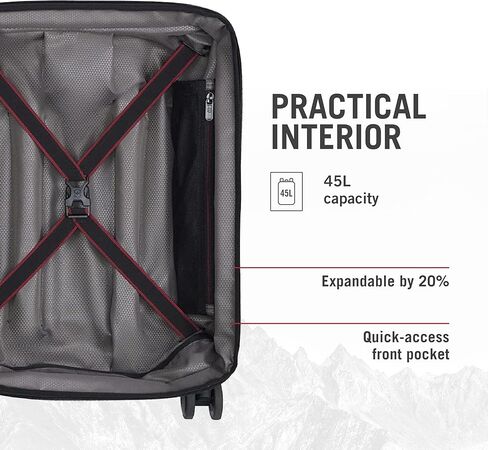 Victorinox Spectra 3.0 Frequent Flyer Plus Carry-On - Modern Hardside Carry-On Luggage - Rolling Suitcase with Spinner Wheels - Holds Travel Accessories - 45 Liters, Black in Kuwait
