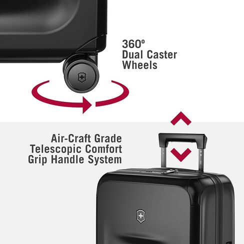 Victorinox Spectra 3.0 Frequent Flyer Plus Carry-On - Modern Hardside Carry-On Luggage - Rolling Suitcase with Spinner Wheels - Holds Travel Accessories - 45 Liters, Black in Kuwait
