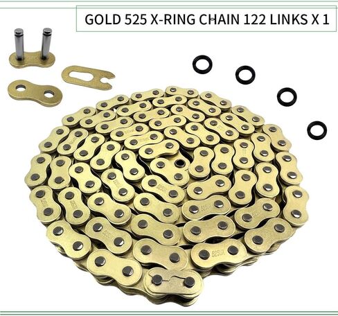 Gold 525 X-Ring Chain 122 Links Motorcycle Chain with Connecting Master Link OEM #T2015075 94582-31122-00 06405-MAY-P10 06405-MY1-P00 in Saudi Arabia