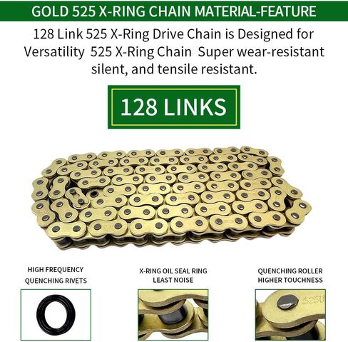 Gold 525 X-Ring Chain 122 Links Motorcycle Chain with Connecting Master Link OEM #T2015075 94582-31122-00 06405-MAY-P10 06405-MY1-P00 in Saudi Arabia