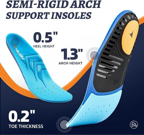 VALSOLE 220+ lbs Plantar Fasciitis High Arch Support Insole for Men Women,Heavy Duty Support Pain Relief Orthotics Insert,Relieve Flat Feet,High Arch,Foot Pain,Standing All Day Boot Work Shoe Insole in Kuwait