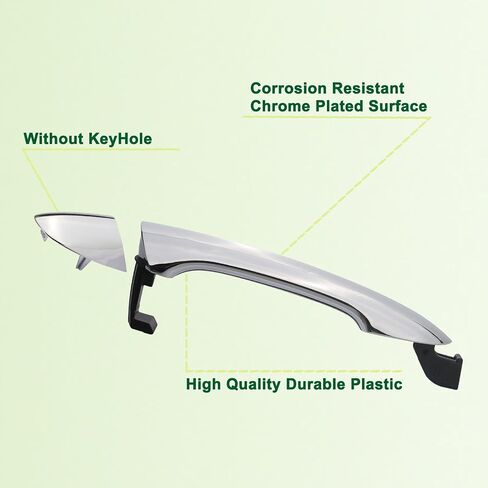 Exterior Door Handle Chrome Rear Left &Rear Right Side Compatible with 2011-2015 Hyundai Sonata Replaces 82651-3S010 83652-3S010 in Saudi Arabia