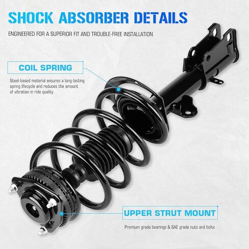 Front Complete Struts Coil Spring Assembly Compatible with 2008-2016 Town & Country, 2008-2019 Dodge Grand Caravan 171128L 171128R Shock Absorbers in Saudi Arabia