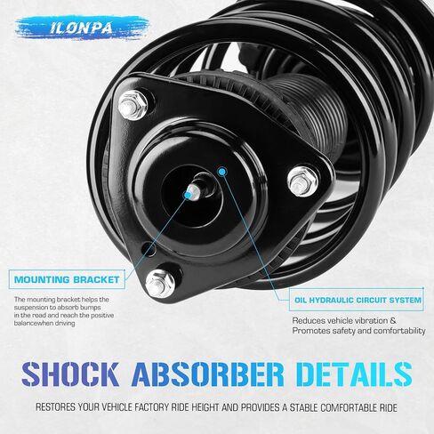 Front Complete Struts Coil Spring Assembly Compatible with 2008-2016 Town & Country, 2008-2019 Dodge Grand Caravan 171128L 171128R Shock Absorbers in Saudi Arabia
