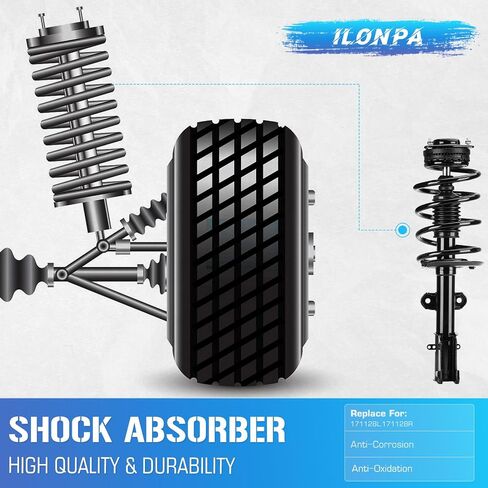 Front Complete Struts Coil Spring Assembly Compatible with 2008-2016 Town & Country, 2008-2019 Dodge Grand Caravan 171128L 171128R Shock Absorbers in Saudi Arabia