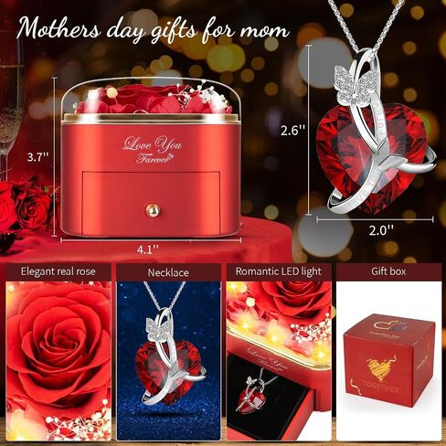 Preserved Red Real Rose in Glass with Scented Candles–Forever Flower Romantic Anniversary Mothers Day Christmas Birthday Valentines Day Gifts for Her, Women, Wife, Girlfriend, Mom, Grandma in Saudi Arabia