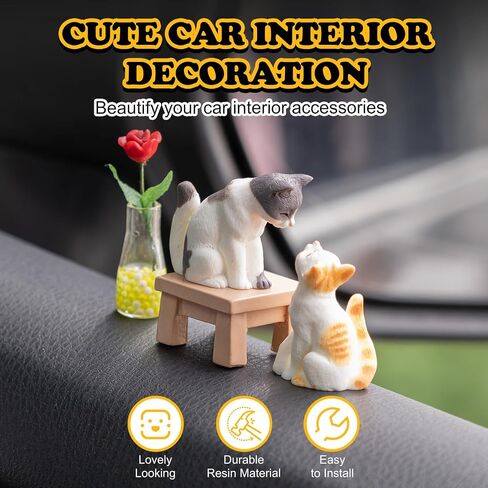 Bunny Car Decoration with Daisy Car Flower Vase Rear View Mirror Ornament, 3PCS Funny Dashboard Decoration Cute Car Accessories in Kuwait