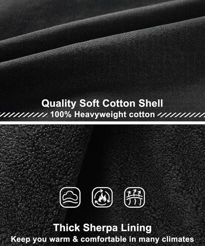 سترة LOUECHY للرجال من القطن المغسول العسكري مبطنة بصوف الشيربا، سترة سميكة ودافئة للشتاء in Kuwait