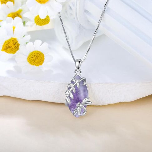 Dragonfly Pendant S925 Sterling Silver Dragonfly Necklaces Birthstone Pendant for Women Necklaces Jewelry Present for Wife Mother in Saudi Arabia