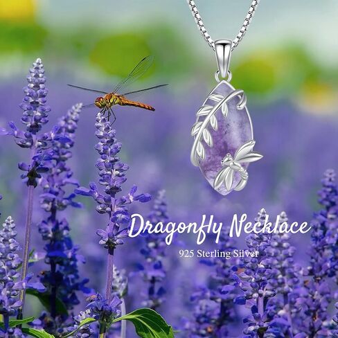 Dragonfly Pendant S925 Sterling Silver Dragonfly Necklaces Birthstone Pendant for Women Necklaces Jewelry Present for Wife Mother in Saudi Arabia