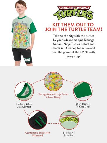 Teenage Mutant Ninja Turtles Tshirt And Shorts Set | Ninja Turtles Boys Outfit | TMNT Boys Shorts And T-Shirt Set in Saudi Arabia