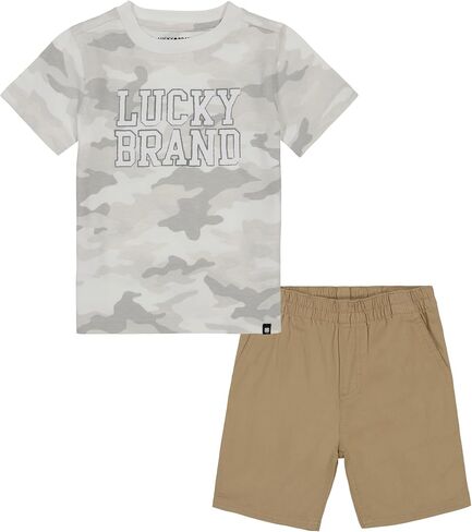 Lucky Brand boys 2 Piece Knit Woven Short Set in Saudi Arabia