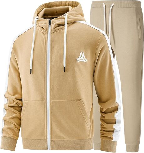 Men's Hooded Athletic Tracksuit Casual 2 Pieces Hoodies Sweatsuit for Men in Saudi Arabia