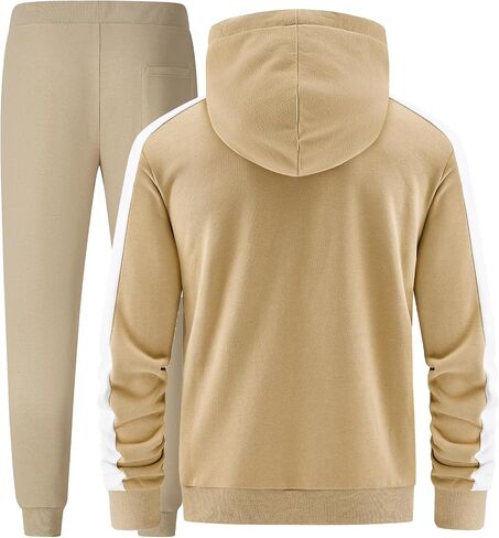 Men's Hooded Athletic Tracksuit Casual 2 Pieces Hoodies Sweatsuit for Men in Saudi Arabia