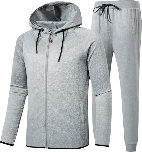 Men's Hooded Athletic Tracksuit Casual 2 Pieces Hoodies Sweatsuit for Men in Saudi Arabia