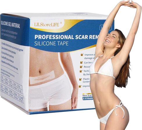 Silicone Scar Sheets, Silicone Scar Tape Roll (60"x1.6"), Professional Scars Removal Treatment, Scar Silicone Strips, Reusable Silicone Scar Strips Type for Keloid, C-Section, Surgery, Keloid, Acne in Saudi Arabia