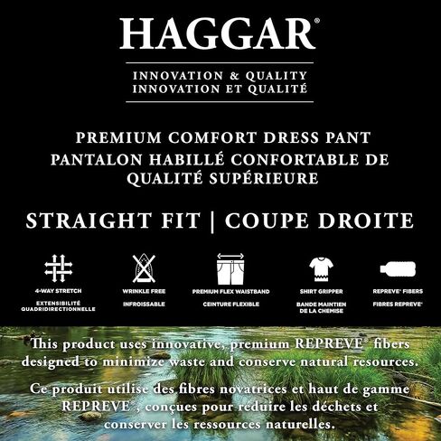 فستان Haggar R للرجال مريح للغاية - مقاس مستقيم ومسطح من الأمام. وكبير وطويل القامة in Kuwait