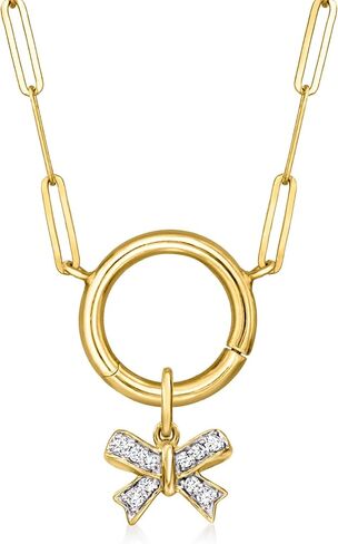 RS Pure by Ross-Simons Diamond Bow Charm in 14kt Yellow Gold in Saudi Arabia