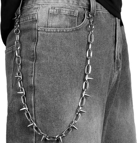 Punk Wallet Chain with Rivets – Biker Chain Keychain for Men & Women, Hip Hop Jeans & Trouser Chain in Saudi Arabia