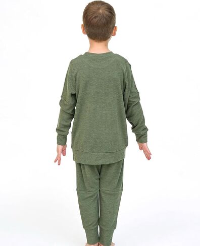 Girls Boys 2-Piece Sweatsuit, Knit Sweatshirt Top & Jogger Pants Clothes Set, Toddler Kids Casual Outfits in Saudi Arabia