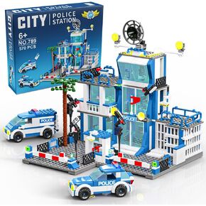 MindBox City Police Station Building Sets, 570pcs City Police Sets Toy Building Bricks Kit, Gift for Boys 6-12